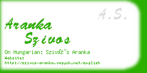 aranka szivos business card